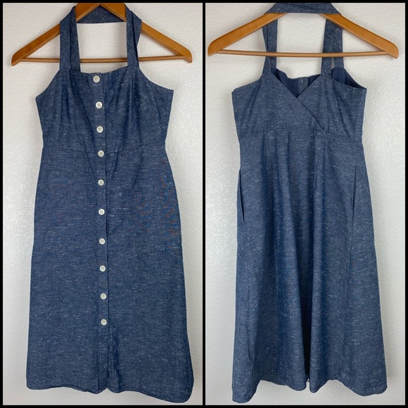 Madewell Chambray Denim Button Down Midi Dress - Picture 5 of 13